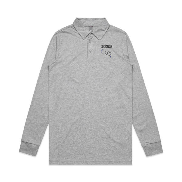 HERO DESIGNS - Mens Chad Longsleeve Polo Thumbnail